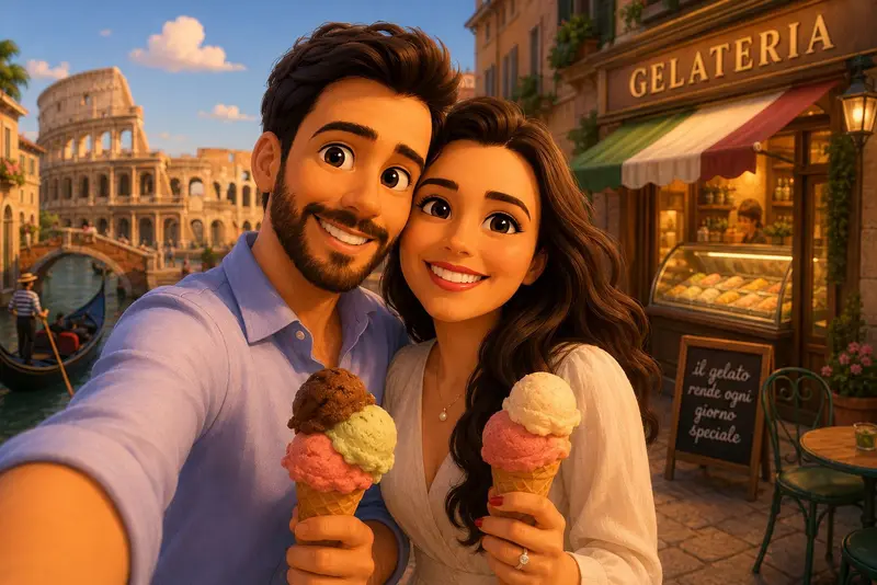 Gelato na Itália