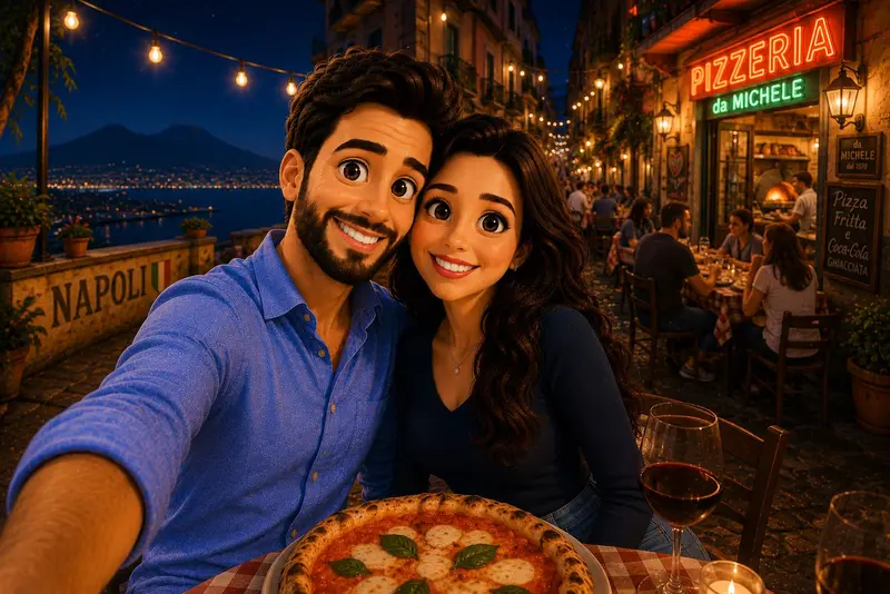 Noite de pizza em Roma