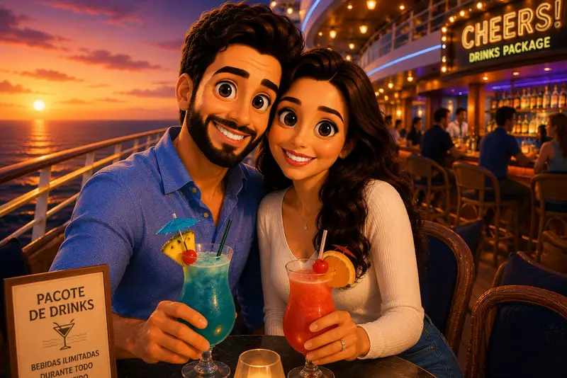 Pacote de drinks no navio